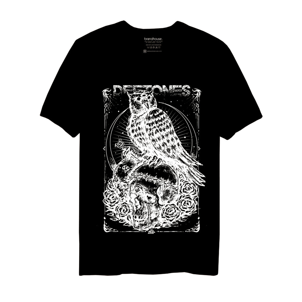 Polera Deftones Owl Skull