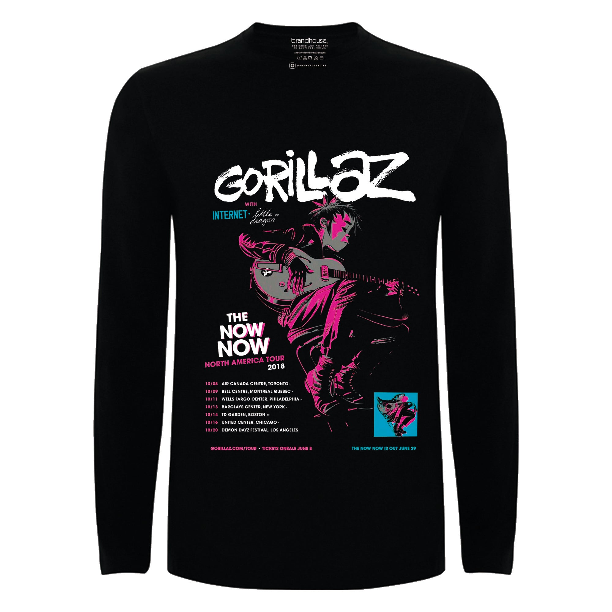 Polera Gorillaz The Nownow Tour 2018 2