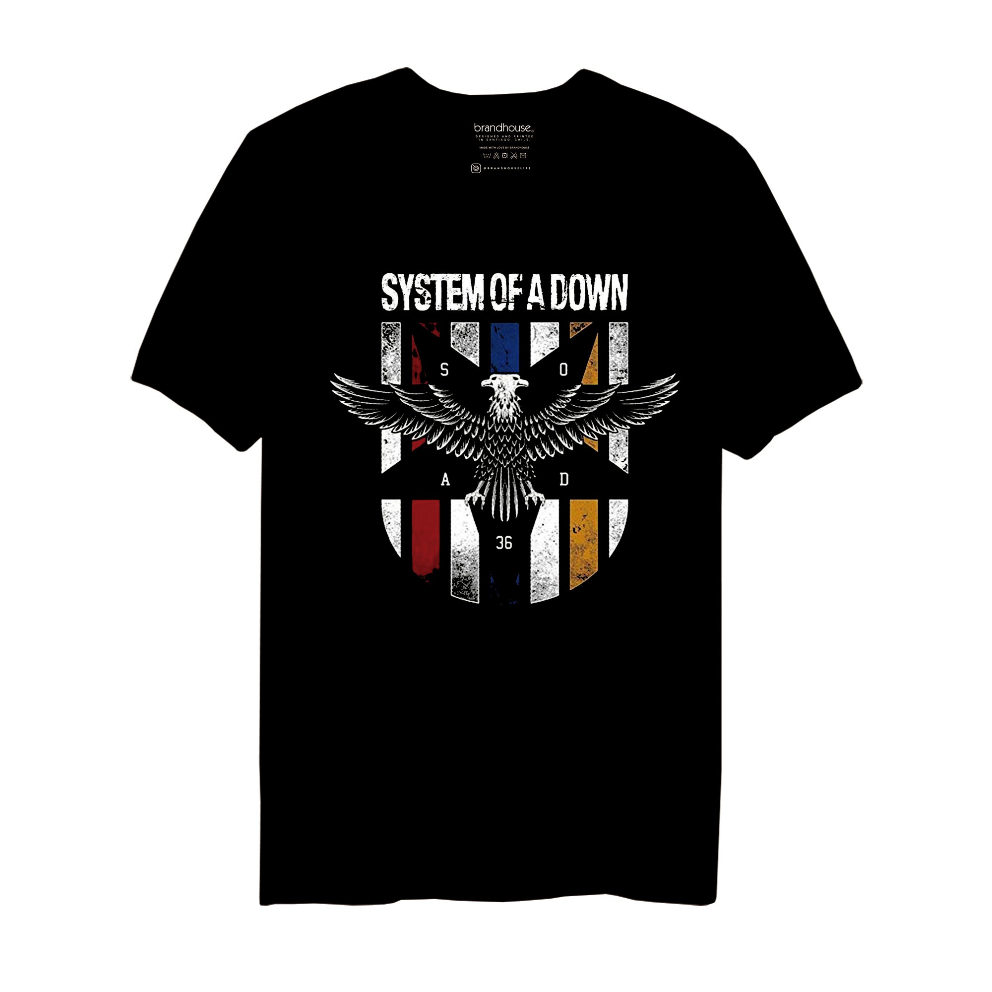 Polera System of a Down Eagle Shield